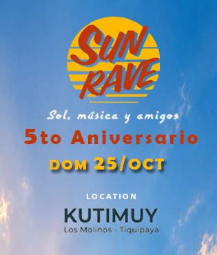 SUN RAVE 5TO ANIVERSARIO - DOM 25/OCT
